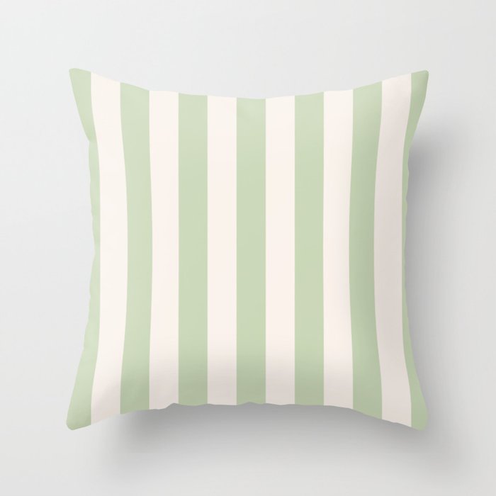 Pastel Green Vertical Stripes Throw Pillow Gallery Image 6