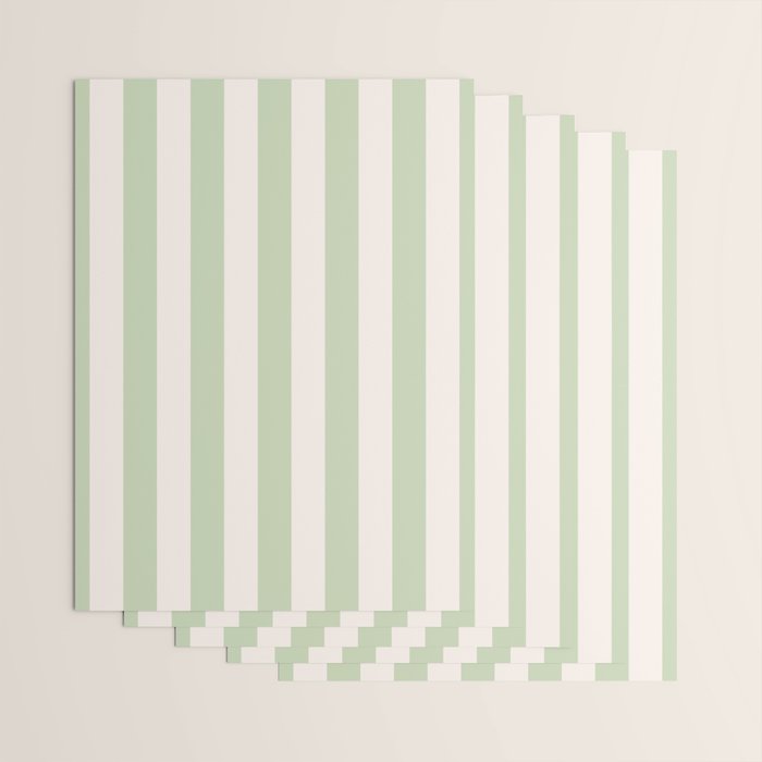 Pastel Green Vertical Stripes Wrapping Paper Gallery Image 3