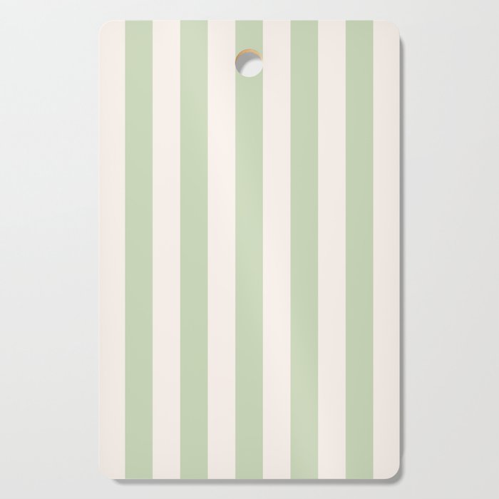 Pastel Green Vertical Stripes Cutting Board Gallery Image 1