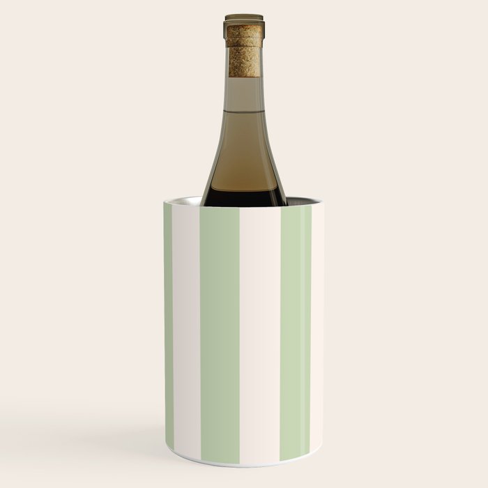Pastel Green Vertical Stripes Wine Chiller Gallery Image 2