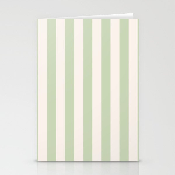Pastel Green Vertical Stripes Stationery Card Gallery Image 2