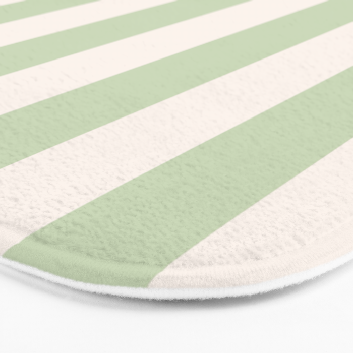 Pastel Green Vertical Stripes Bath Mat Gallery Image 3