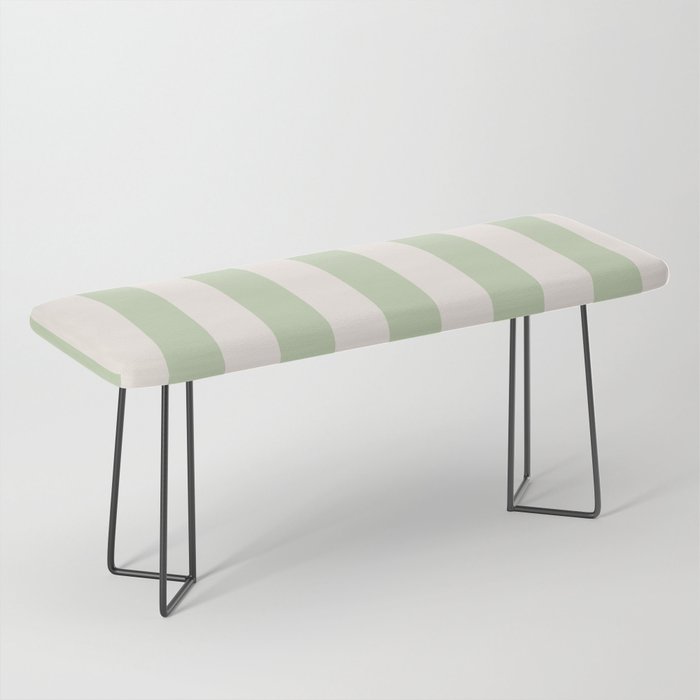 Pastel Green Vertical Stripes Bench Gallery Image 1