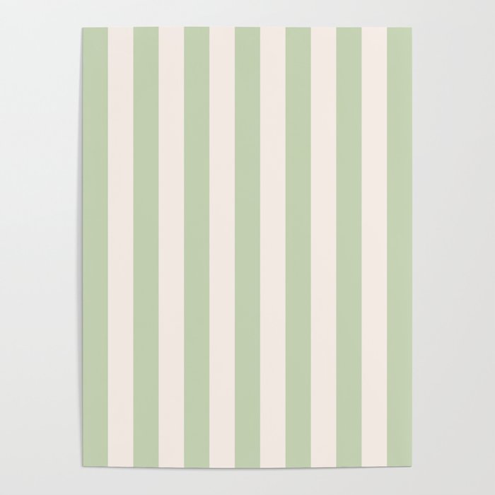 Pastel Green Vertical Stripes Poster Gallery Image 4