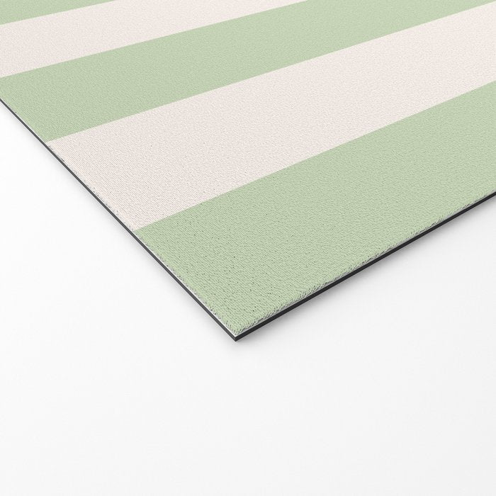 Pastel Green Vertical Stripes Welcome Mat Gallery Image 2