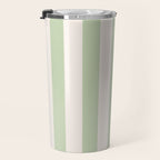 Pastel Green Vertical Stripes Travel Mug Gallery Image 3