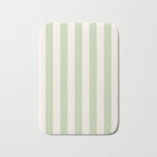 Pastel Green Vertical Stripes Bath Mat Gallery Image 1