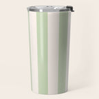 Pastel Green Vertical Stripes Travel Mug Gallery Image 2