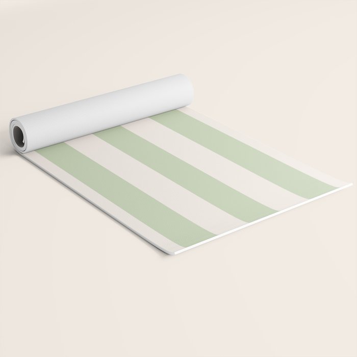 Pastel Green Vertical Stripes Yoga Mat Gallery Image 2