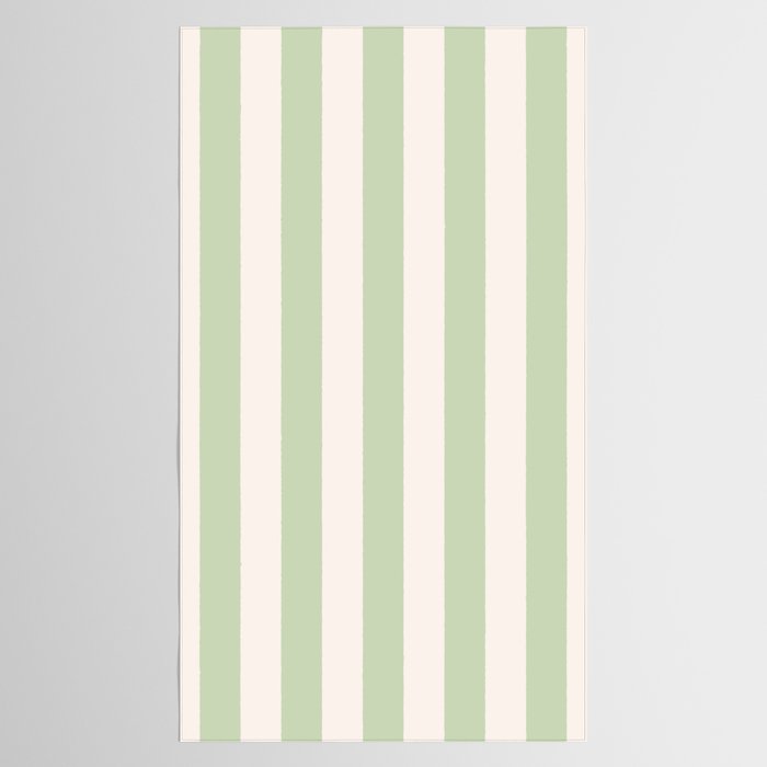 Pastel Green Vertical Stripes Tablecloth Gallery Image 2
