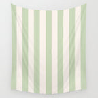 Pastel Green Vertical Stripes Wall Tapestry Gallery Image 4