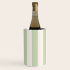 Pastel Green Vertical Stripes Wine Chiller Gallery Image 1