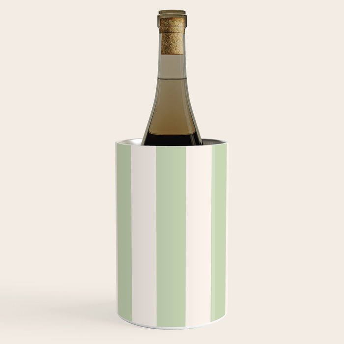 Pastel Green Vertical Stripes Wine Chiller Gallery Image 1