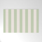 Pastel Green Vertical Stripes Welcome Mat Gallery Image 1