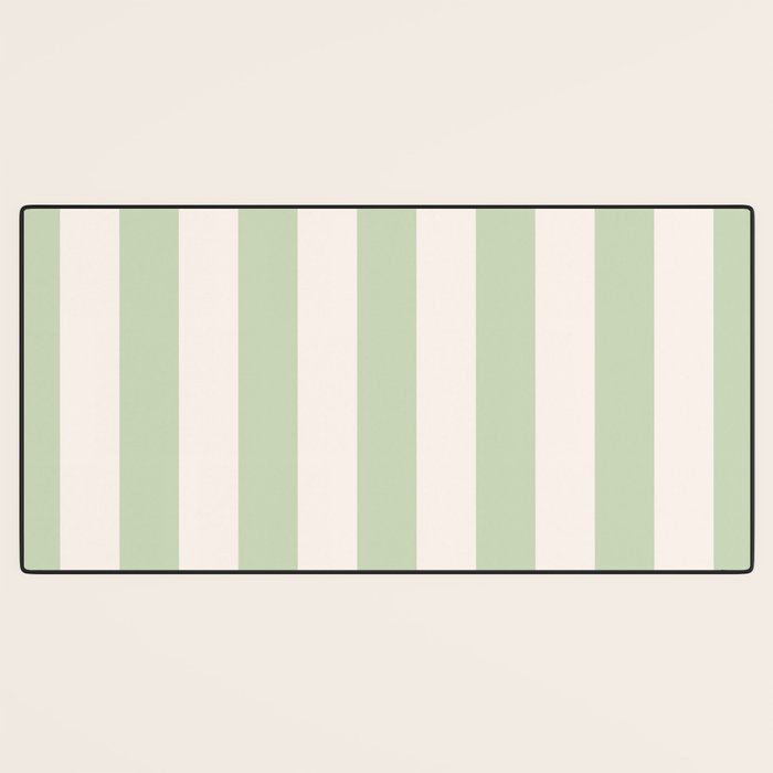 Pastel Green Vertical Stripes Desk Mat Gallery Image 3