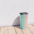 Geometric Triangles VII Pink and Green Travel Mug Gallery Image 4