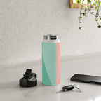 Geometric Triangles VII Pink and Green Water Bottle Gallery Image 4