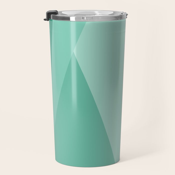 Geometric Triangles VII Pink and Green Travel Mug Gallery Image 3