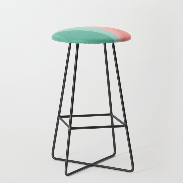 Geometric Triangles VII Pink and Green Stool Gallery Image 1