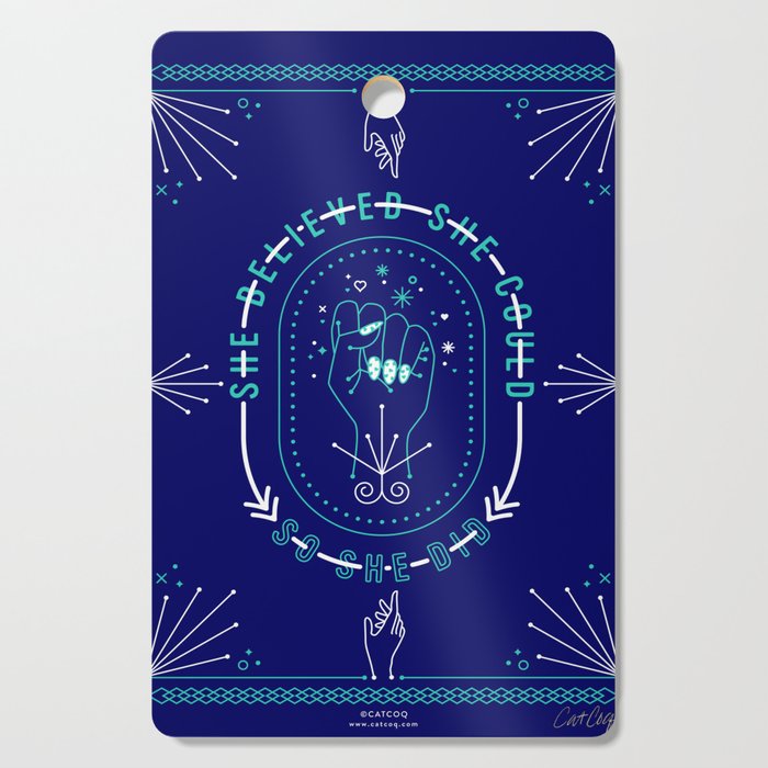 She Believed - Navy & Turquoise Palette Cutting Board Gallery Image 1