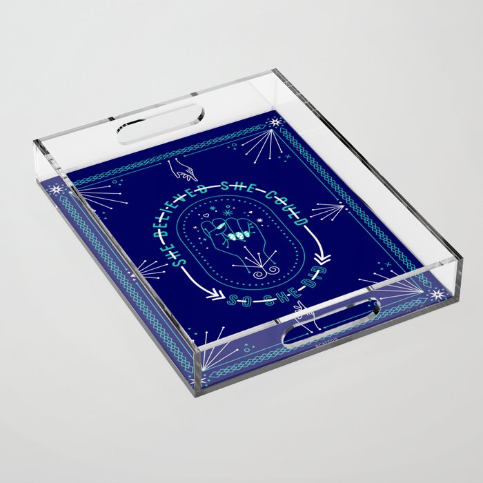 She Believed - Navy & Turquoise Palette Acrylic Tray Gallery Image 1