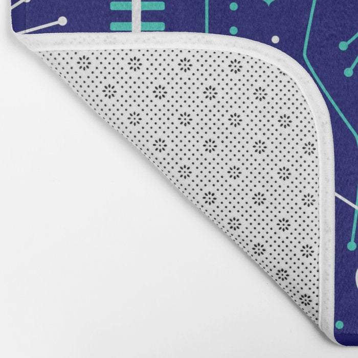 She Believed - Navy & Turquoise Palette Bath Mat Gallery Image 2