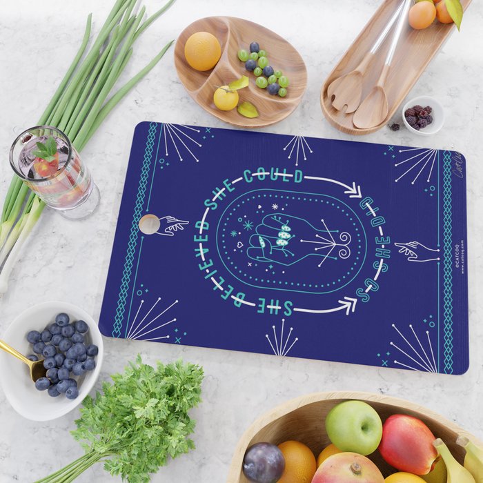 She Believed - Navy & Turquoise Palette Cutting Board Gallery Image 2