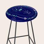 She Believed - Navy & Turquoise Palette Stool Gallery Image 2