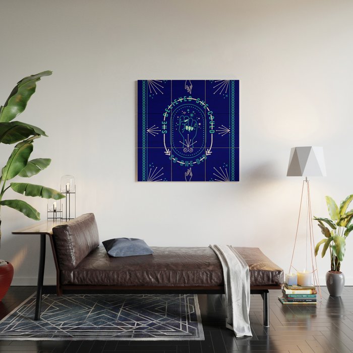 She Believed - Navy & Turquoise Palette Wood Wall Art Gallery Image 2