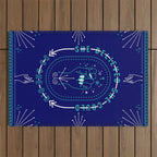 She Believed - Navy & Turquoise Palette Outdoor Rug Gallery Image 1