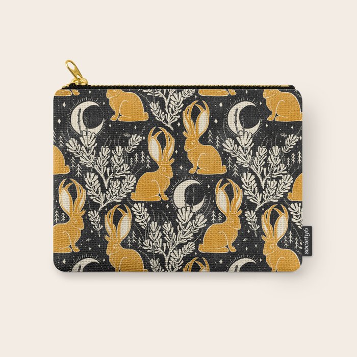 Jackalope - black & marigold  Carry All Pouch Gallery Image 1