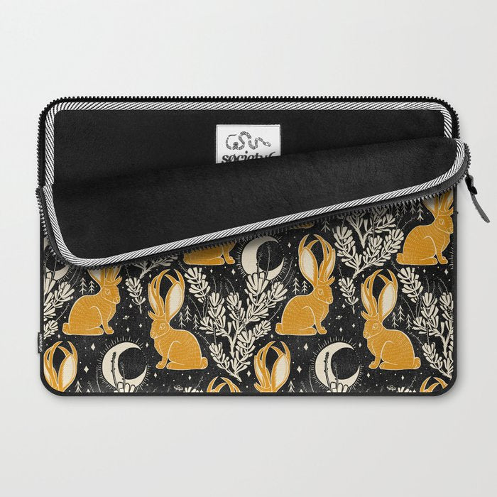 Jackalope - black & marigold  Laptop Sleeve Gallery Image 2