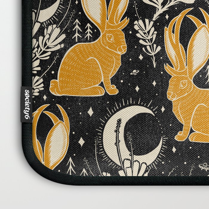 Jackalope - black & marigold  Laptop Sleeve Gallery Image 3