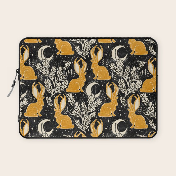 Jackalope - black & marigold  Laptop Sleeve Gallery Image 1
