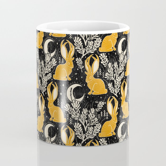 Jackalope - black & marigold  Coffee Mug Gallery Image 4