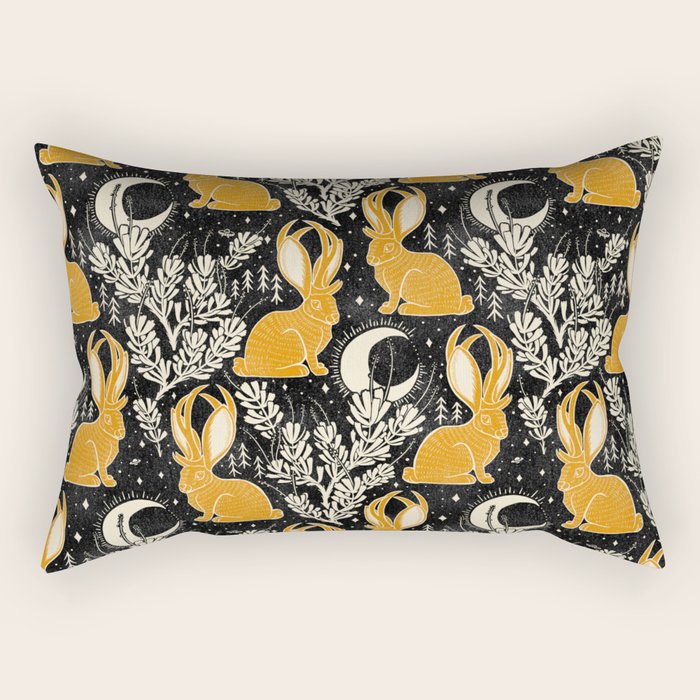Jackalope - black & marigold  Rectangular Pillow Gallery Image 2
