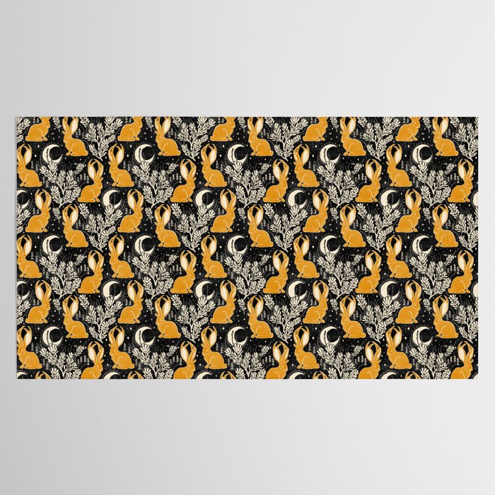 Jackalope - black & marigold  Tablecloth Gallery Image 2
