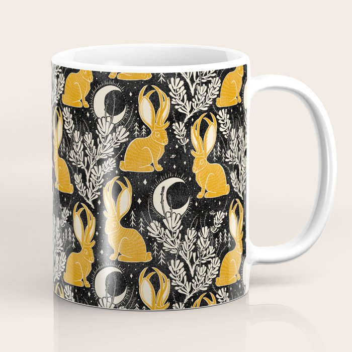 Jackalope - black & marigold  Coffee Mug Gallery Image 1