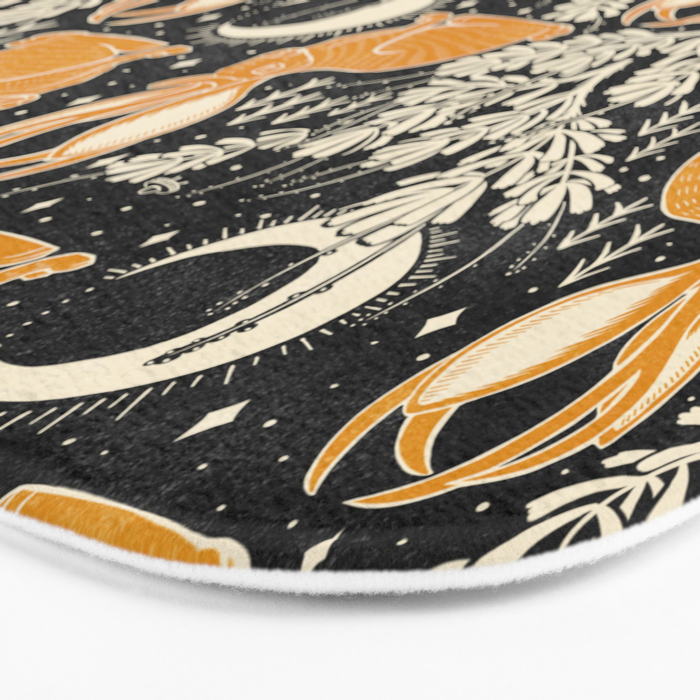 Jackalope - black & marigold  Bath Mat Gallery Image 3