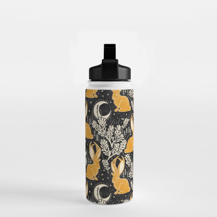 Jackalope - black & marigold  Water Bottle Gallery Image 2