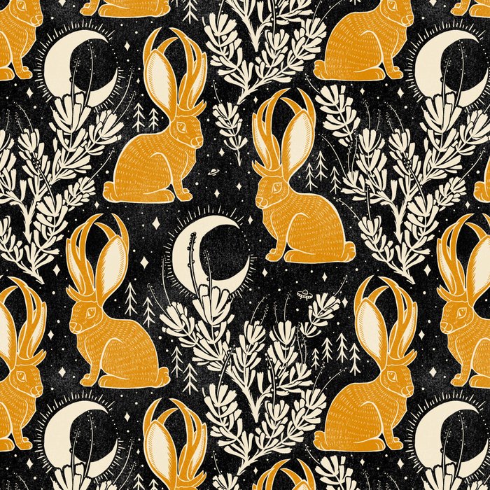 Jackalope - black & marigold  Coffee Mug Gallery Image 2