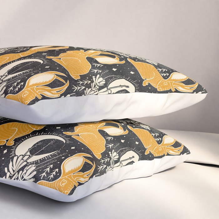 Jackalope - black & marigold  Pillow Sham Gallery Image 3