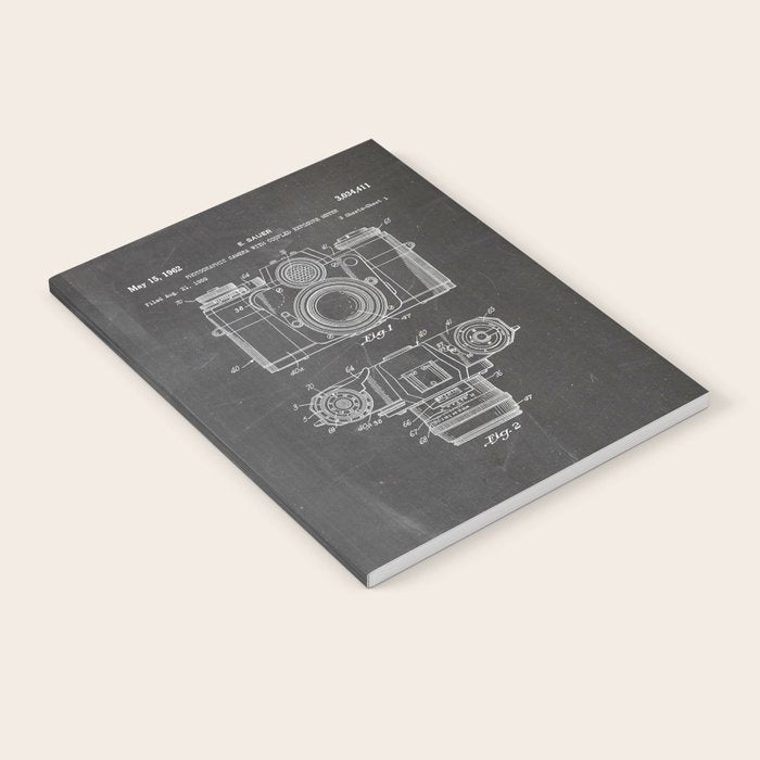 Camera Patent - Photography Art - Black Chalkboard Notebook Gallery Image 2
