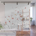 Birch Trees and Cardinal 2  Wall Mural Gallery Image 1