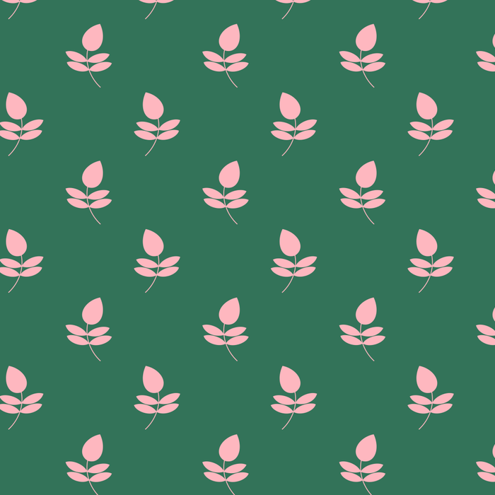 Retro Pink Leaf Pattern - Green Background Coffee Mug Gallery Image 2