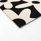 Daisy Time Retro Scandinavian Floral Pattern Black Almond Cream Welcome Mat Gallery Image 2