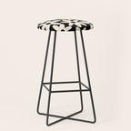 Daisy Time Retro Scandinavian Floral Pattern Black Almond Cream Stool Gallery Image 1