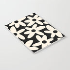 Daisy Time Retro Scandinavian Floral Pattern Black Almond Cream Notebook Gallery Image 3