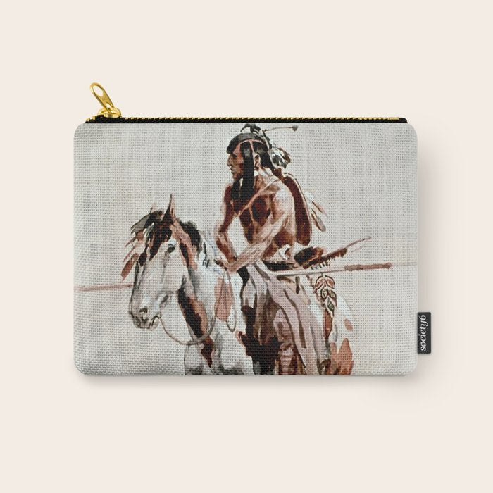 âPowderfaceâ Western Art by Charles M Russell Carry All Pouch Gallery Image 1