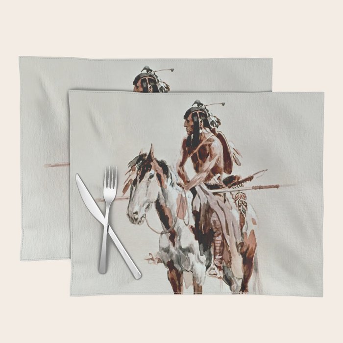 âPowderfaceâ Western Art by Charles M Russell Placemat Gallery Image 1